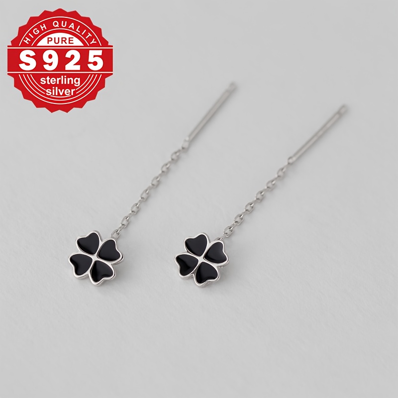 Women's S925 Silver Clover Earrings — Elegant Daily Wear